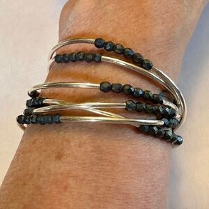 Elegant & Versatile Silver and Black Beaded Necklace and/or Bracelet